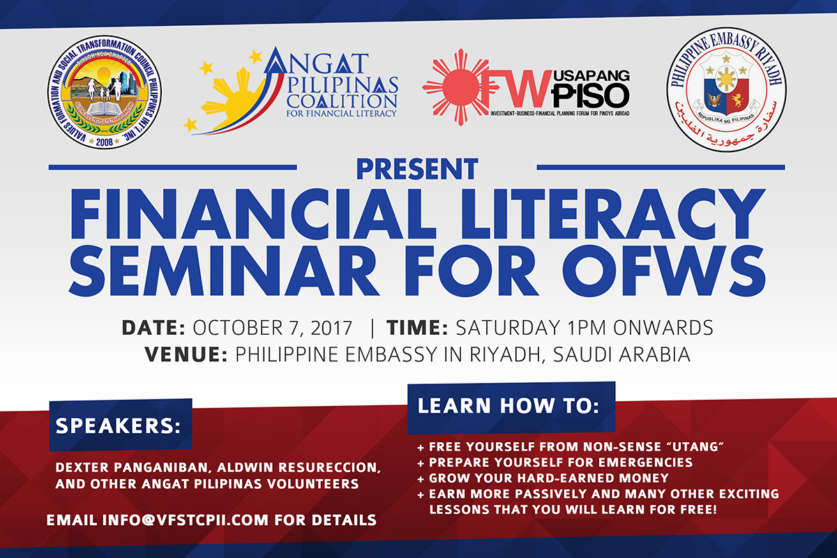 Free Financial Literacy Seminar in Riyadh Philippine Embassy